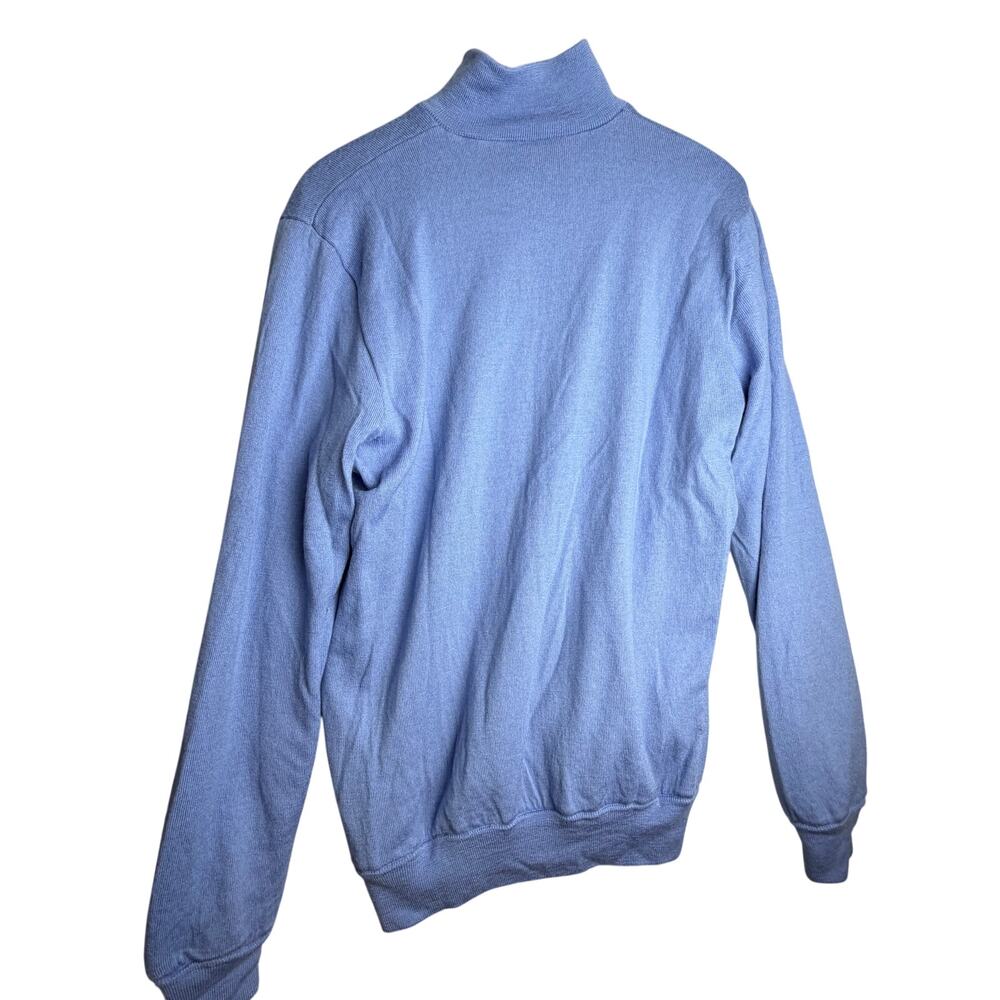 Polo Golf Ralph Lauren Quarter Zip Mens M Blue Merino Wool polyester Sweater - Picture 4 of 6